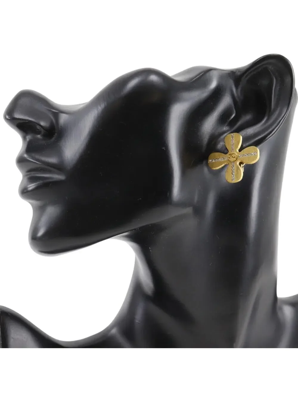 Chanel Cc Logo Clover Clip-On Earrings #327494C62B